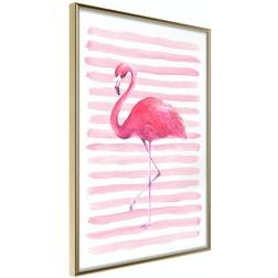 Arkiio Affisch Flamingo and Stripes [Poster] 30x45 Poster